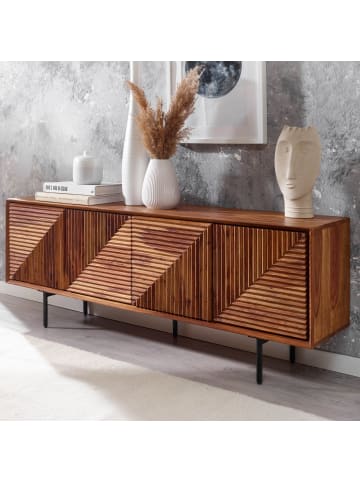 KADIMA DESIGN Lowboard Massivholz 140x54x33 cm TV-Kommode mit vier Türen,