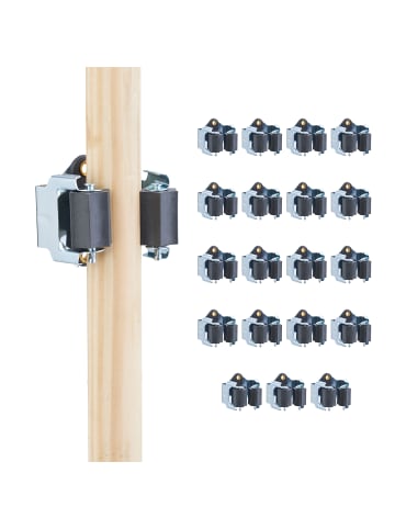 relaxdays 20x Gerätehalter in Grau/Schwarz