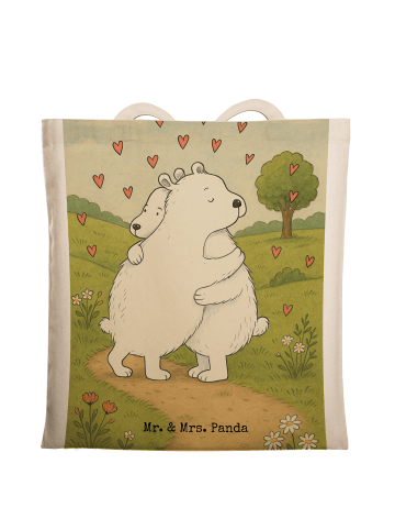Mr. & Mrs. Panda Stoffbeutel Eisbär Umarmen Design ohne Spruch in Weiß