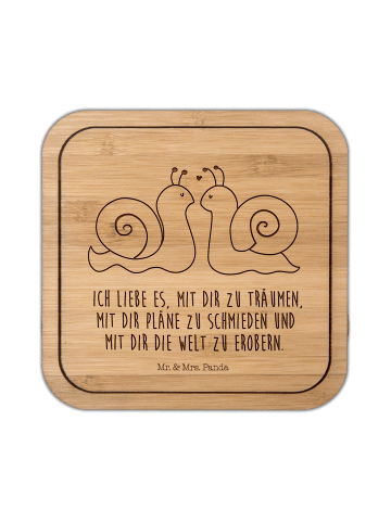 Mr. & Mrs. Panda Untersetzer Schnecken Liebe mit Spruch in Transparent