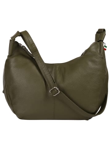 Florence Florence Umhängetasche Leder dunkelgrün, olivgrün ca. 43cm