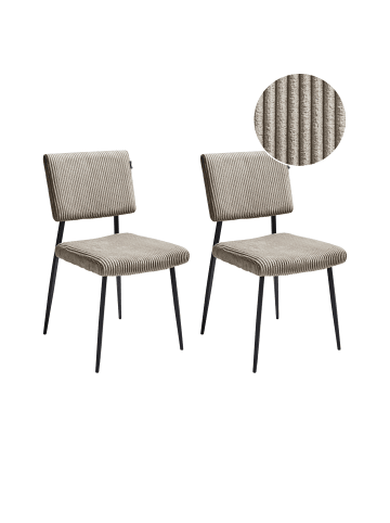 Beliani 2er-Set Esszimmerstuhl STURGIS in Beige/Schwarz