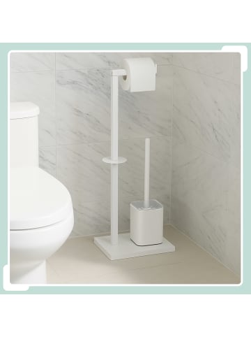 relaxdays WC Garnitur in Weiß - (B)20 x (H)67,5 x (T)15,5 cm