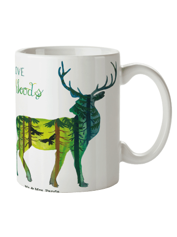 Mr. & Mrs. Panda Tasse Hirsch I love the woods mit Spruch in Bunt