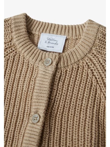 Stellou & friends Gerippter Strick-Cardigan in beige