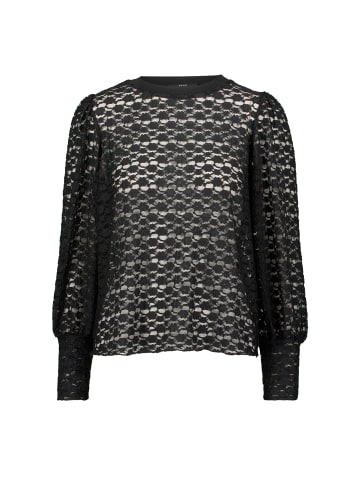 Zero  Spitzenbluse mit Rundhalsausschnitt in Black Beauty
