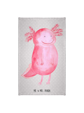 Mr. & Mrs. Panda Gästehandtuch Axolotl Glücklich ohne Spruch in Grau Pastell