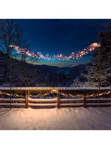 MARELIDA LED Büschellichterkette Cluster 3000 bernstein LED 8Modi/Timer L: 28m