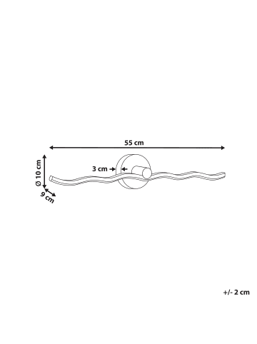 Beliani Spiegel- und Bilderleuchte AILETTE in Weiß - (W) 55 x (H) 10 x (L) 9 cm