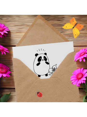 Mr. & Mrs. Panda Einladungskarte Panda Dankeschön mit Spruch in Weiß