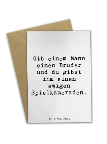 Mr. & Mrs. Panda Grußkarte Bruder Spielkamerad mit Spruch in Weiß