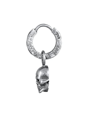 KUZZOI Ohrringe 925 Sterling Silber Totenkopf in Silber