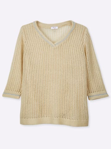 sheego Ajour-Pullover in sand