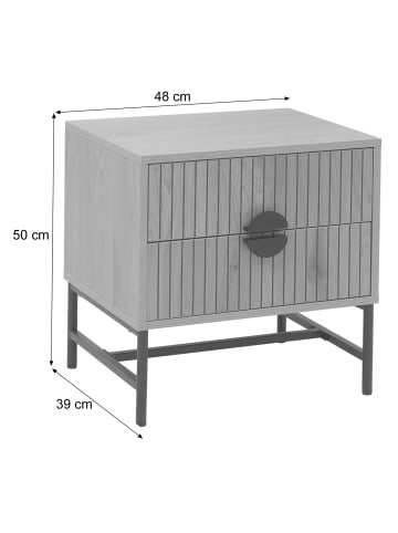 MCW Nachttisch O39 50x48x39cm, Holzoptik schwarz
