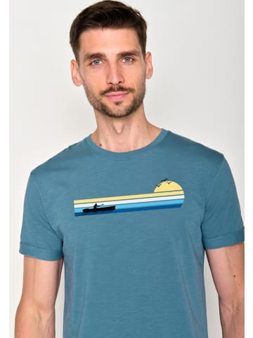 GreenBomb T-Shirt Nature Canoe River in Schlammiges Blau
