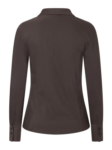 More & More taillierte Stretch-Businessbluse in espresso brown