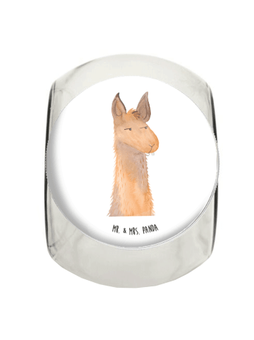 Mr. & Mrs. Panda Süßigkeitenglas Lamakopf Genervt ohne Spruch in Weiß