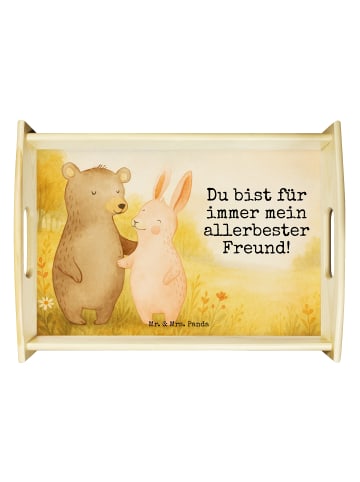 Servierplatte Bär und Hase Umarmen Design mit S... in Weiß