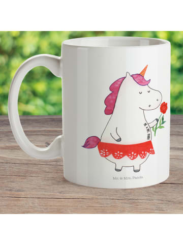 Mr. & Mrs. Panda Plastikbecher Einhorn Dame ohne Spruch in Weiß