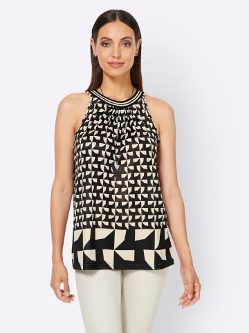 Heine Shirttop in sand-schwarz-bedruckt