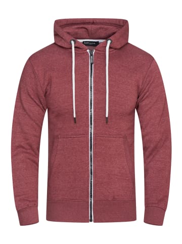 behype Sweatjacke - BHSADAO Hoodie Weicher Kapuzenpullover Sweatshirt in Weinrot