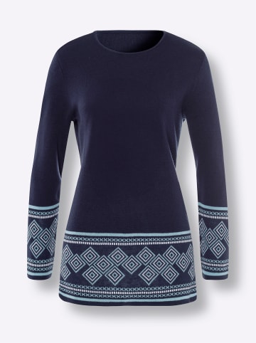 Sieh an! Longpullover in marine-himmelblau