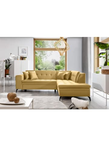 MF Design Lenny Recamiere Rechts in Gelb -  (L) 210 x (B) 260 x (H) 93 cm