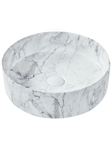 Beliani Waschbecken MANIS in Weiß - (W) 40 x (H) 12 x (L) 40 cm