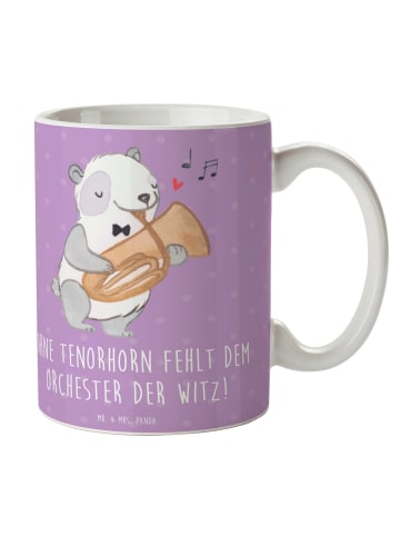 Mr. & Mrs. Panda Kaffeebecher Tenorhorn Witz mit Spruch in Lavendeltraum