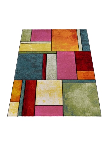 KADIMA DESIGN Teppich Kurzflor Geometrisch Wohnzimmer in Mehrfarbig