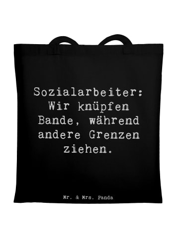 Mr. & Mrs. Panda Leinentasche Spruch Sozialarbeiterin Einheite knüp... in Schwarz