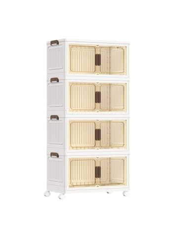 SONGMICS Aufbewahrungsbox Dennys in Weiß - (B)60 x (H)120 x (T)32.5 cm