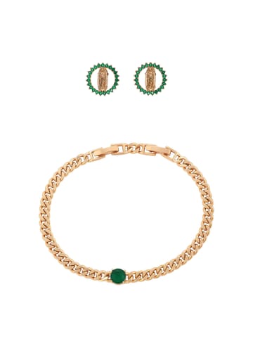 faina Women Jewelry Set in rose gold green