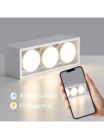 ZMH Deckenleuchte in Weiß 3-flammige GX53 5W Eckig Aufbauspot Warmweiß Schwenkbar