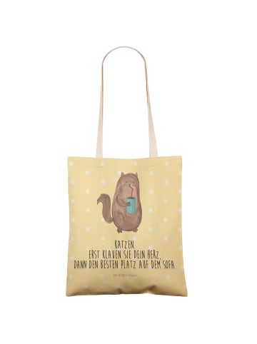 Mr. & Mrs. Panda Tasche Katze Dose mit Spruch in Gelb Pastell