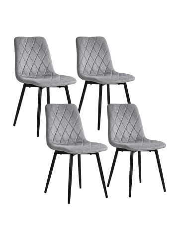 relaxdays 4 x Esszimmerstuhl in Grau - (B)43 x (H)86 x (T)53,5 cm