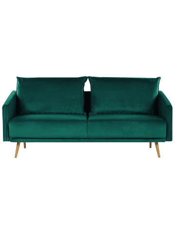 Beliani 3-Sitzer Sofa MAURA in Grün/Gold - (W) 185 x (H) 83 x (L) 78 cm