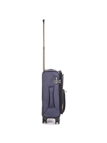 Stratic Bendigo Light + 4 Rollen Kabinentrolley 54 cm mit Dehnfalte navy