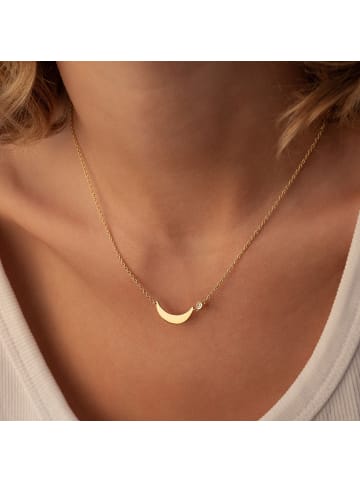 Violet Hamden Halskette Luna mit Zirkonia - (L)45 cm in Gold