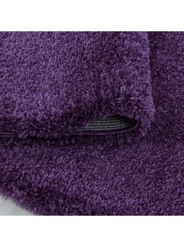 KADIMA DESIGN Teppich Hochflor Shaggy Waschbar Einfarbig SALZACH Strapazierfähig in Violett