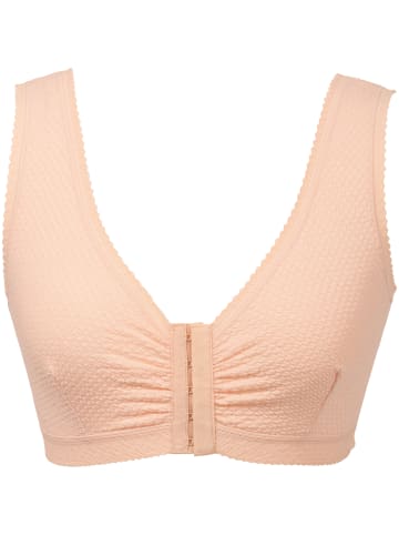 MedoVital Baumwolle Vorderverschluss-BH ohne Bügel 3er-Pack in weiß/haut/schwarz