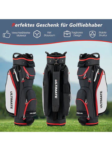 COSTWAY Golfbag 14er Einteilung in Schwarz