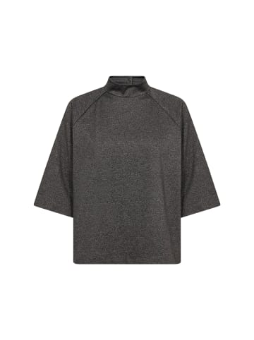 soyaconcept SC-HEIKA 1 Bluse mit hohem Kragen und Strukturdruck in Phantom Melange