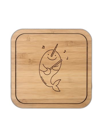 Mr. & Mrs. Panda Tassenuntersetzer Narwal Gitarre ohne Spruch in Transparent