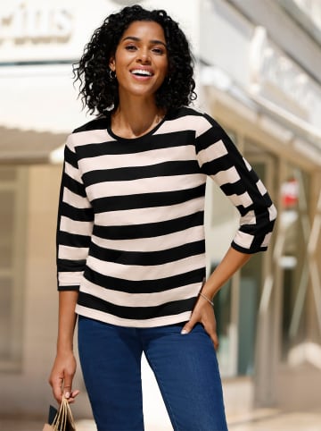 Sieh an! 3/4-Arm-Shirt in schwarz-elfenbein-gestreift