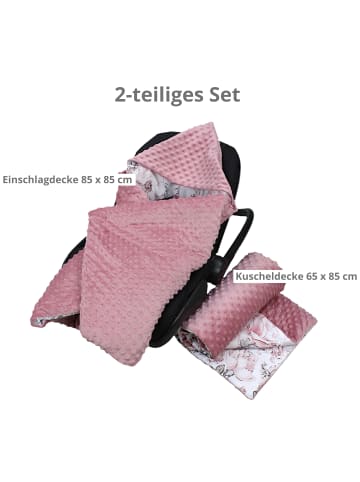 TupTam Baby Einschlagdecke für Autositz 2er SET in altrosa