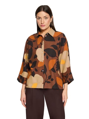 CARTOON Oversize-Bluse mit Muster in Camel/Braun