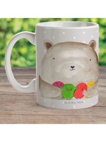 Mr. & Mrs. Panda Mehrwegbecher Bär Gefühl ohne Spruch in Grau Pastell