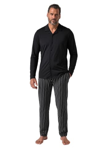 JP1880 Langer Schlafanzug in schwarz