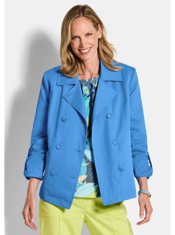 GOLDNER Kurzgröße:  Elegante Kurzjacke mit Reverskragen in blau